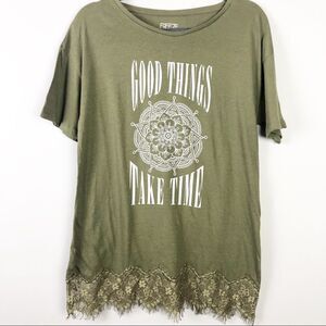 Freeze “Good Things Take Time” Green Top